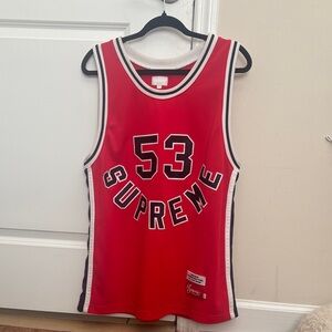 Supreme Red and Black Sports Jersey